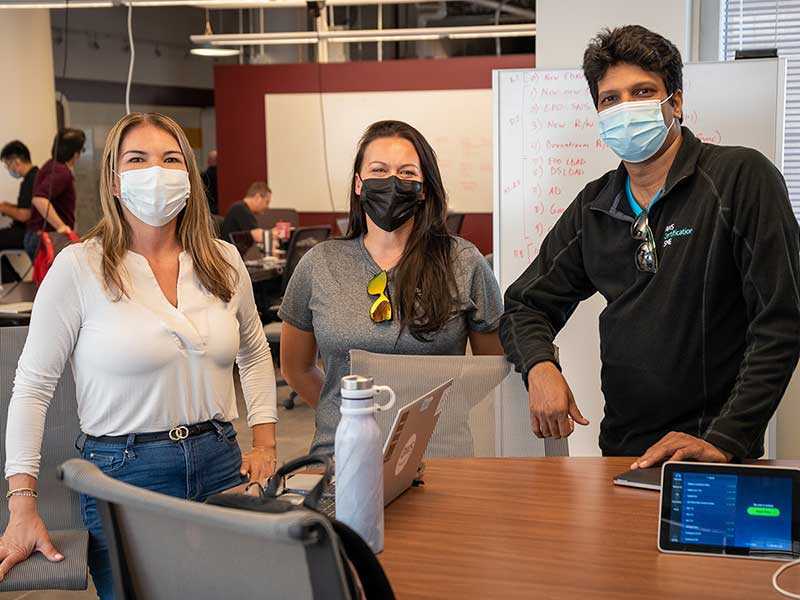 Students wearing masks in classroom