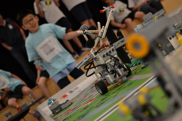 Lego competition with Salesforce employees in Melbourne, Australia, supporting STEM education