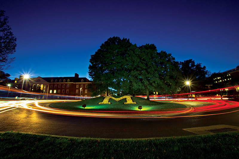 University of Maryland at night. 
