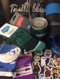 Salesforce swag items at events