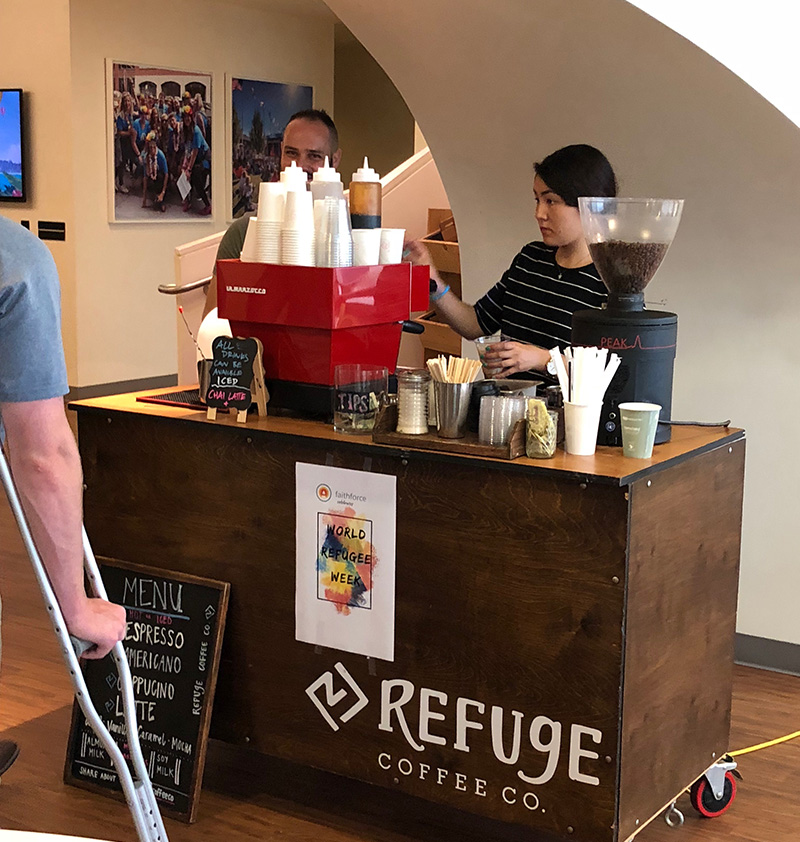 In Atlanta, Refuge Coffee was brought onsite to serve coffee to our employees.