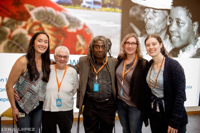 Sarah Chan, Margy Wilkinson, Willie Phillips, Pam Uzzell and Katharine Bierce at a BOLDforce event at Salesforce in San Francisco. Photo credit: Lyra Lopez