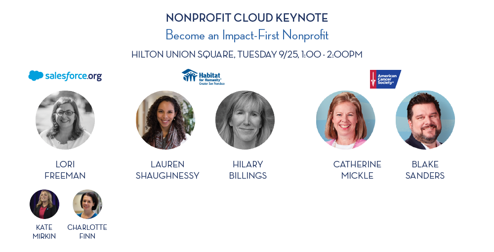 Speakers for the Dreamforce 2018 Nonprofit Cloud keynote