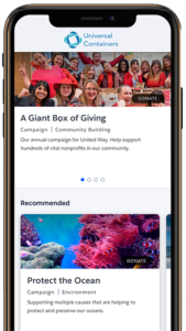 Recommended causes you can give to in Philanthropy Cloud on the mobile app