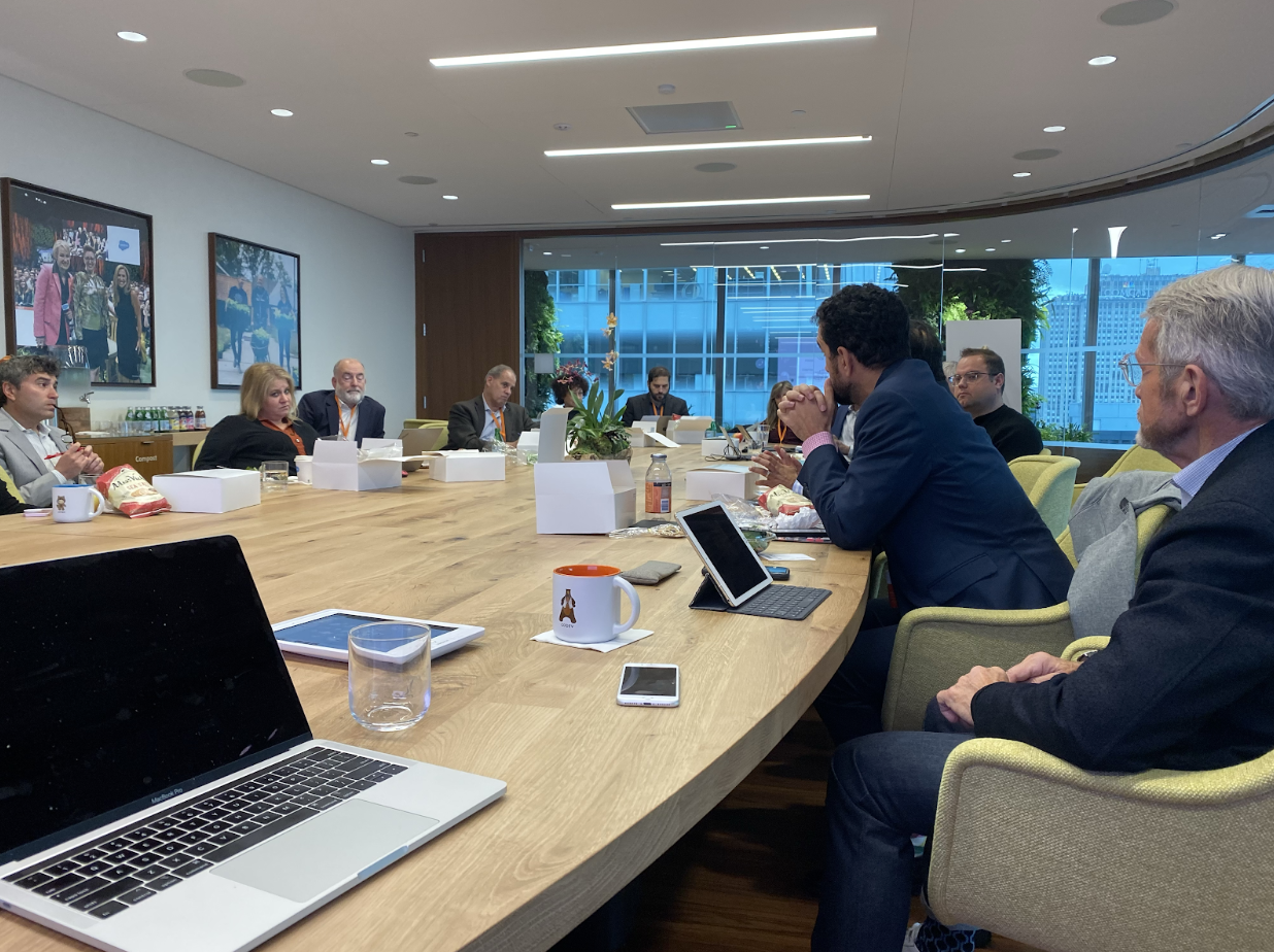 Nonprofit technology leaders meet at the Salesforce.org Nonprofit CIO Council meeting in New York City, October 2019.