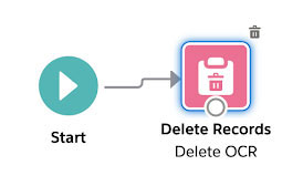 Image showing the “start - delete records” elements in flow