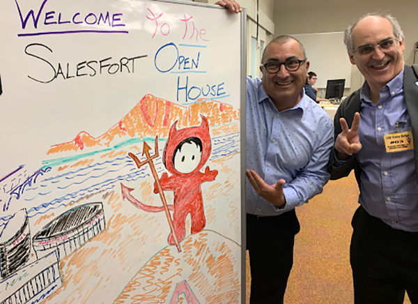Frank Montoya with Salesforce CTO for Customer Connection, Charlie Isaacs at the ASU “Salesfort” in January 2020.