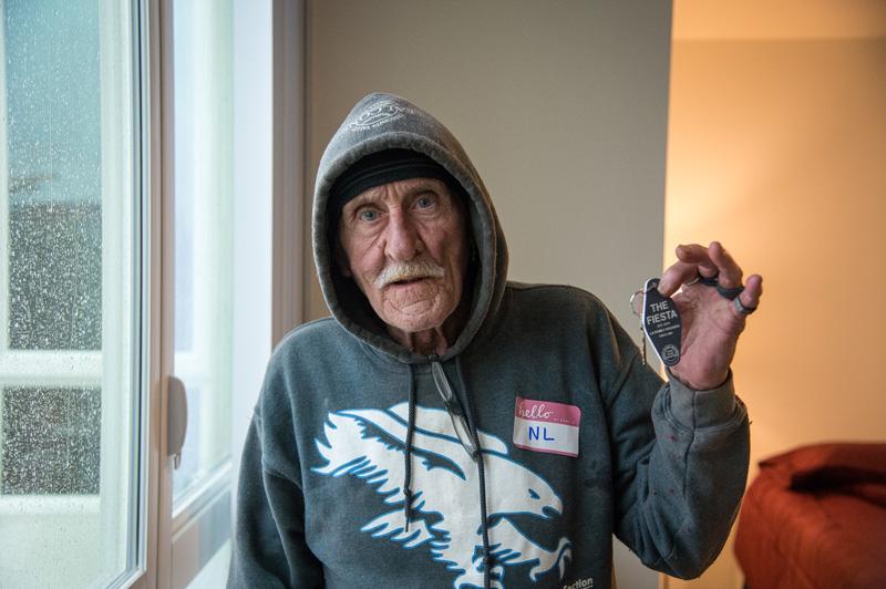 Man holding keys from LA Family Housing