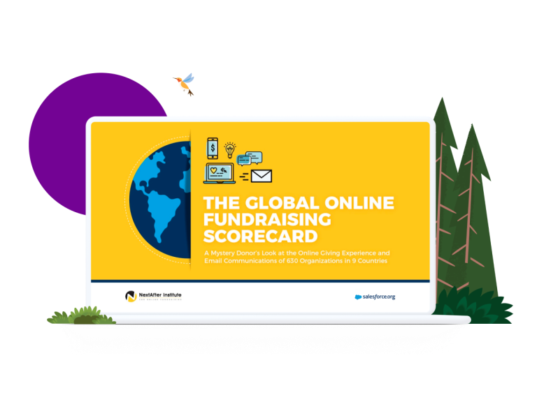 Global Online Fundraising Scorecard on laptop