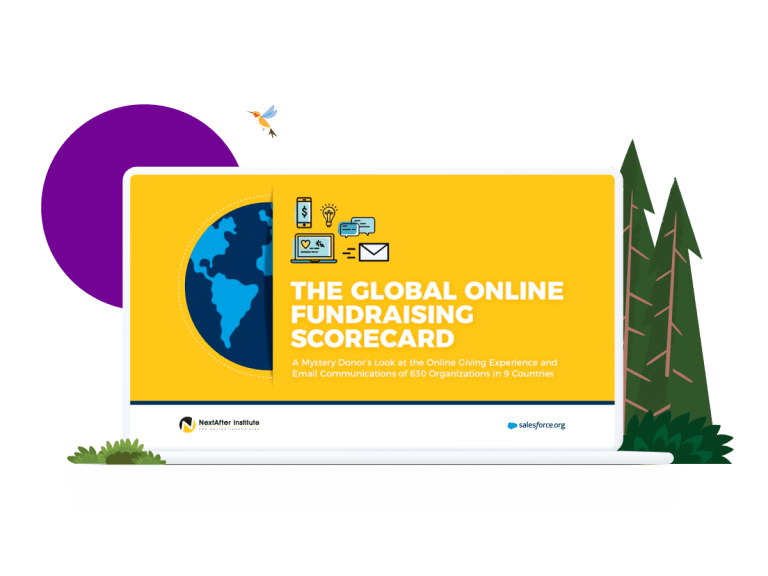 Global Online Fundraising Scorecard on laptop