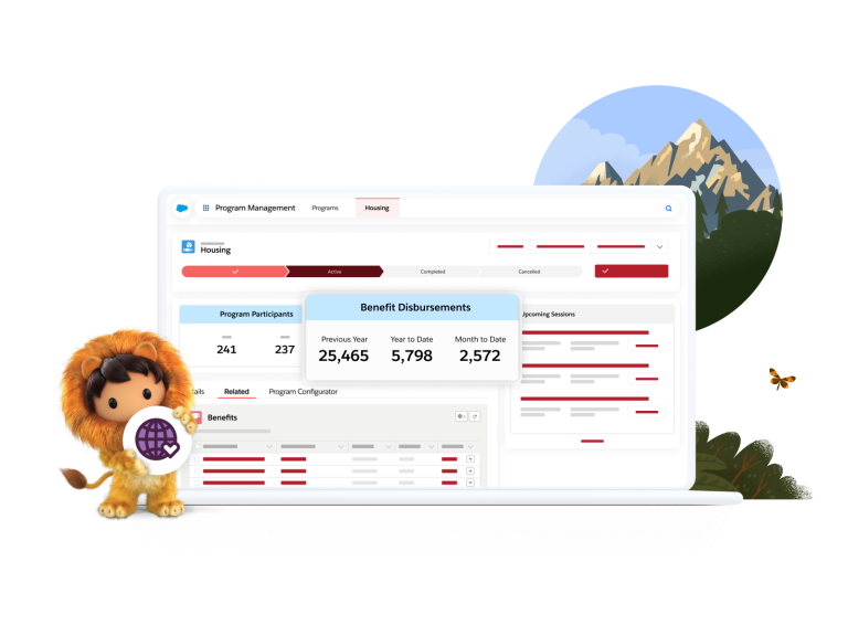 Program management housing dashboard on desktop, with Lionheart Astro